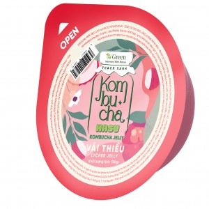Thạch kombucha vải cốc 150g